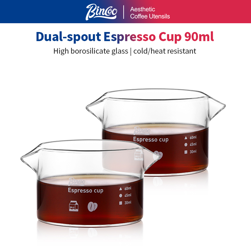 Espresso Shot Glass - BINCOO 90ml Çift Ağızlı Espresso Ölçü